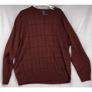 Dockers Mens Size XXL Sweater Burgundy Red 100% Acrylic Crewneck Pullover
